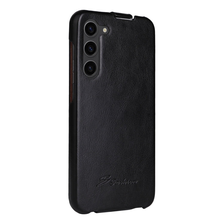 For Samsung Galaxy S24+ 5G Fierre Shann 64 Texture Vertical Flip PU Leather Phone Case(Black) - Galaxy S24+ 5G Cases by FIERRE SHANN | Online Shopping South Africa | PMC Jewellery | Buy Now Pay Later Mobicred