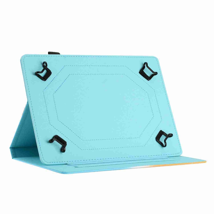 For 10 inch Universal Marble Pattern Stitching Leather Tablet Case(Gold Blue) - 10 - 11 inch by PMC TechLife | Online Shopping South Africa | PMC TechLife | Buy Now Pay Later Mobicred