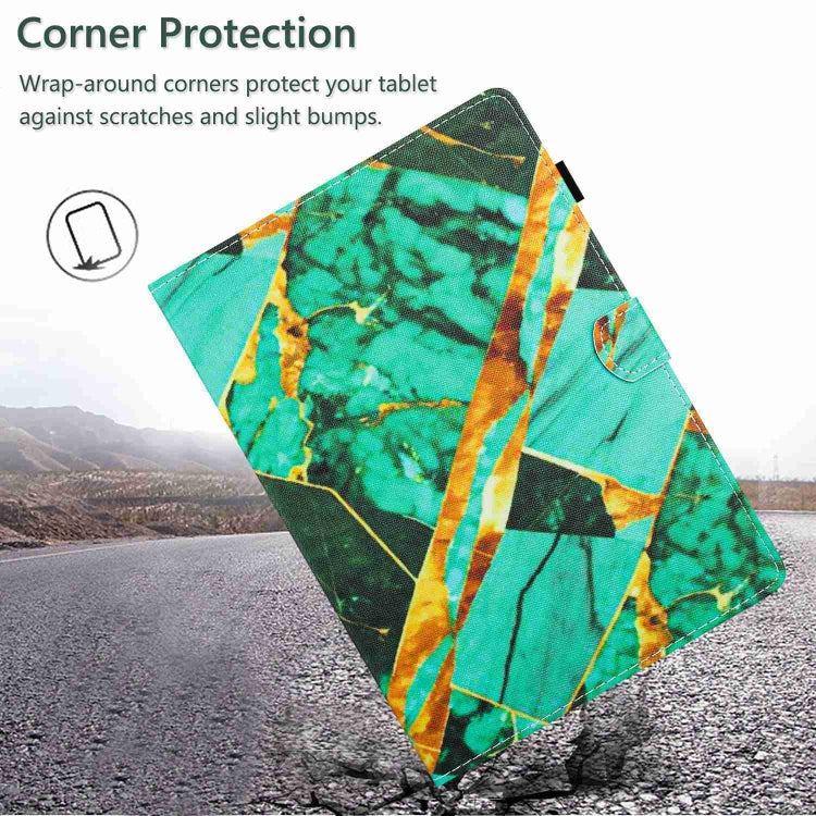 For 10 inch Universal Marble Pattern Stitching Leather Tablet Case(Gold Green) - 10 - 11 inch by PMC TechLife | Online Shopping South Africa | PMC TechLife | Buy Now Pay Later Mobicred