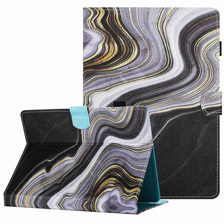 For 10 inch Universal Marble Pattern Stitching Leather Tablet Case(Black Gold) - 10 - 11 inch by PMC TechLife | Online Shopping South Africa | PMC TechLife | Buy Now Pay Later Mobicred