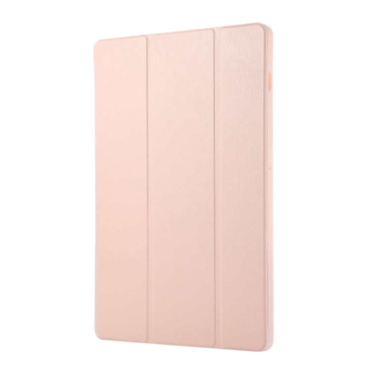 For Samsung Galaxy Tab S9 FE+ 3-Fold Pure Color TPU Leather Tablet Case with Pen Slot(Pink) - Galaxy Tab S9 FE+ by PMC Jewellery | Online Shopping South Africa | PMC Jewellery