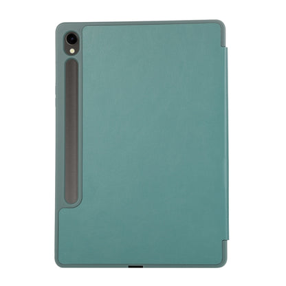 For Samsung Galaxy Tab S9 3-Fold Pure Color TPU Leather Tablet Case with Pen Slot(Dark Green) - Galaxy Tab S9 Cases by PMC Jewellery | Online Shopping South Africa | PMC Jewellery | Buy Now Pay Later Mobicred