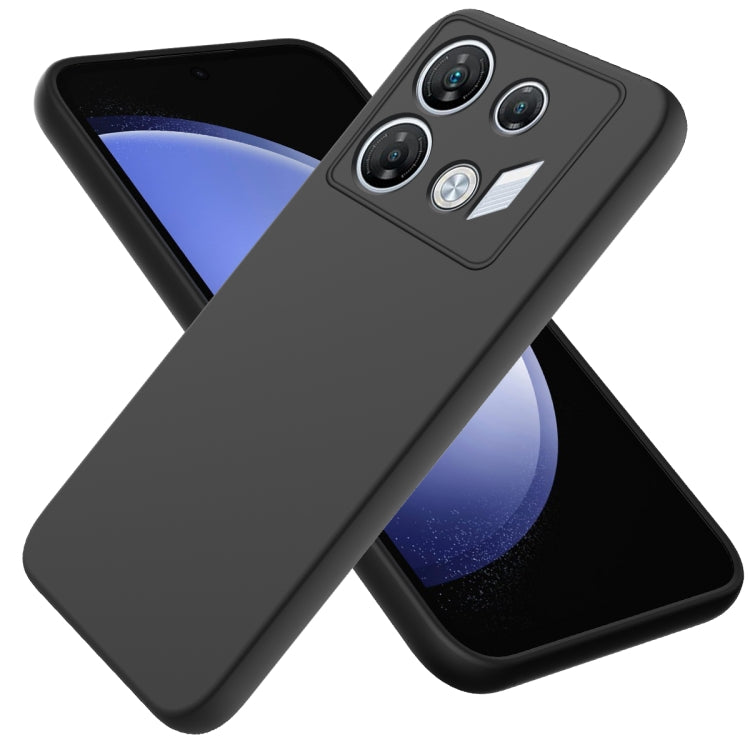 For Infinix GT 10 Pro Solid Color Liquid Silicone Dropproof Full Coverage Protective Case(Black) - Infinix Cases by PMC TechLife | Online Shopping South Africa | PMC TechLife | Buy Now Pay Later Mobicred