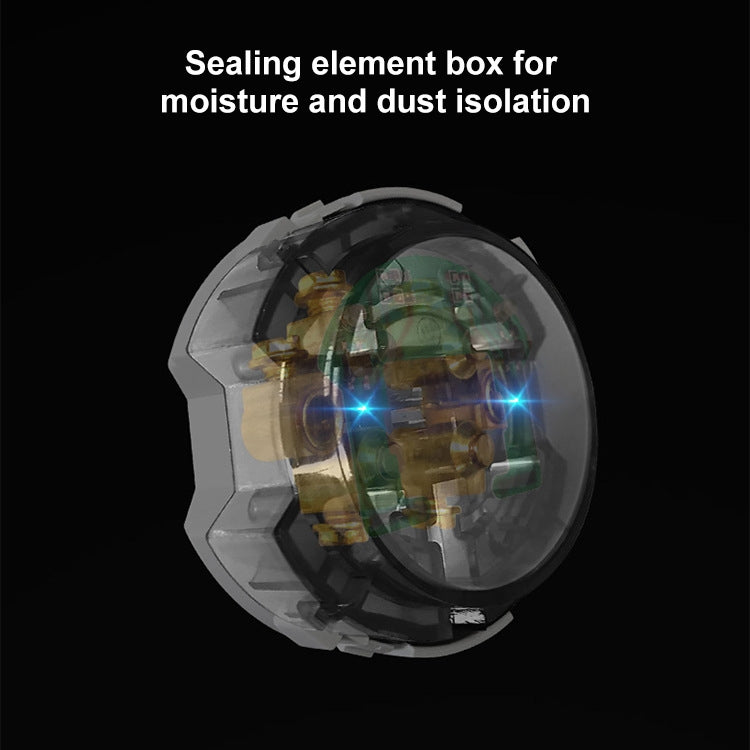 86mm Round LED Tempered Glass Switch Panel, Gray Round Glass, Style:Three Open Dual Control -  by PMC Jewellery | Online Shopping South Africa | PMC Jewellery | Buy Now Pay Later Mobicred