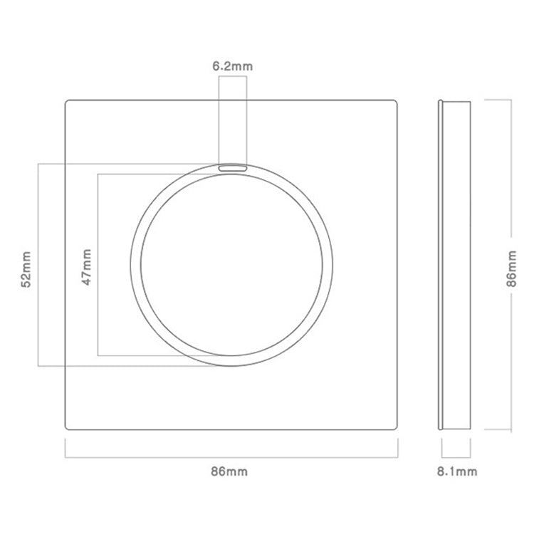 86mm Round LED Tempered Glass Switch Panel, Gray Round Glass, Style:Four Billing Control -  by PMC Jewellery | Online Shopping South Africa | PMC Jewellery | Buy Now Pay Later Mobicred