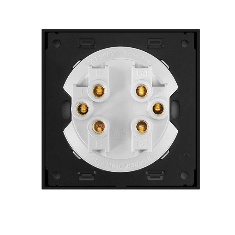 86mm Round LED Tempered Glass Switch Panel, Gray Round Glass, Style:Four Billing Control -  by PMC Jewellery | Online Shopping South Africa | PMC Jewellery | Buy Now Pay Later Mobicred