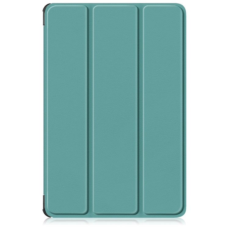 For Lenovo Tab M11/ Xiaoxin Pad 11 2024 Custer Texture 3-Fold Holder Leather Smart Tablet Case(Green) - Lenovo by PMC Jewellery | Online Shopping South Africa | PMC Jewellery | Buy Now Pay Later Mobicred