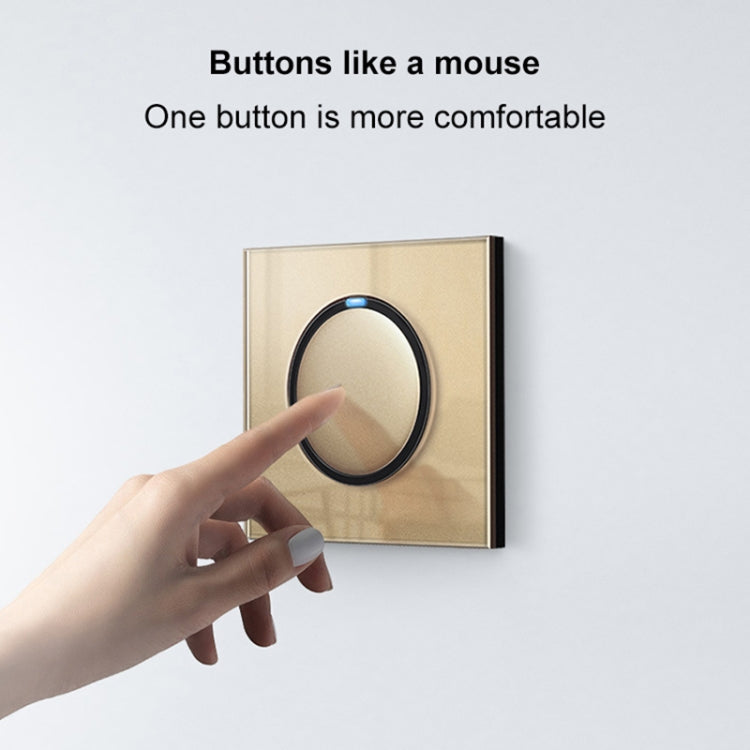 86mm Round LED Tempered Glass Switch Panel, Gold Round Glass, Style:Telephone-Computer Socket - free shipping - PMC Jewellery - Order now!