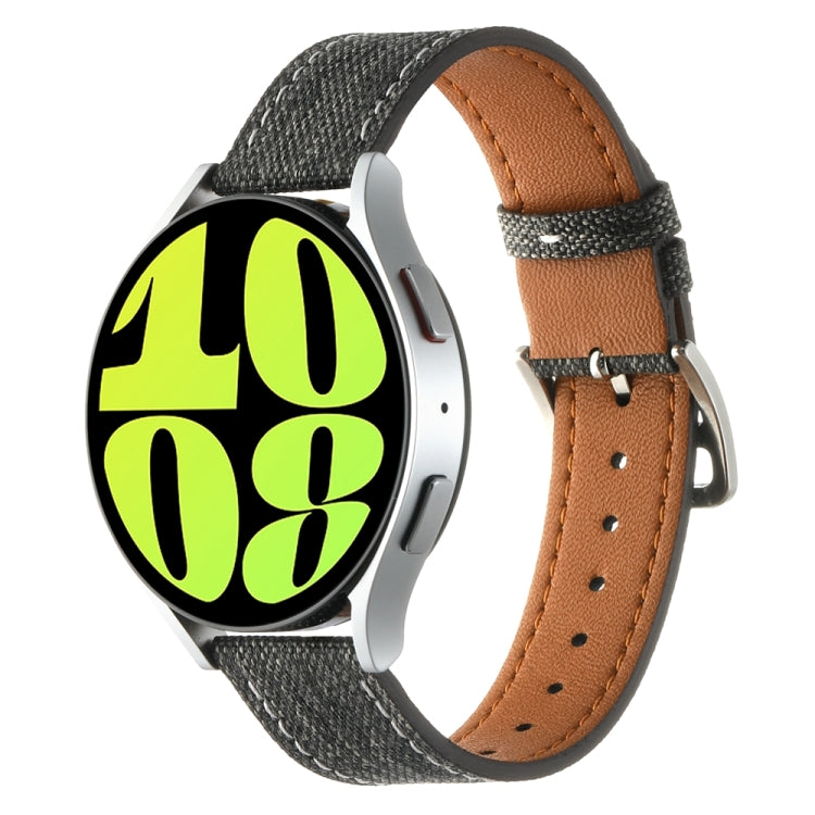 20mm Universal Denim Leather Buckle Watch Band(Black) - free shipping - PMc TechLife - Order now!