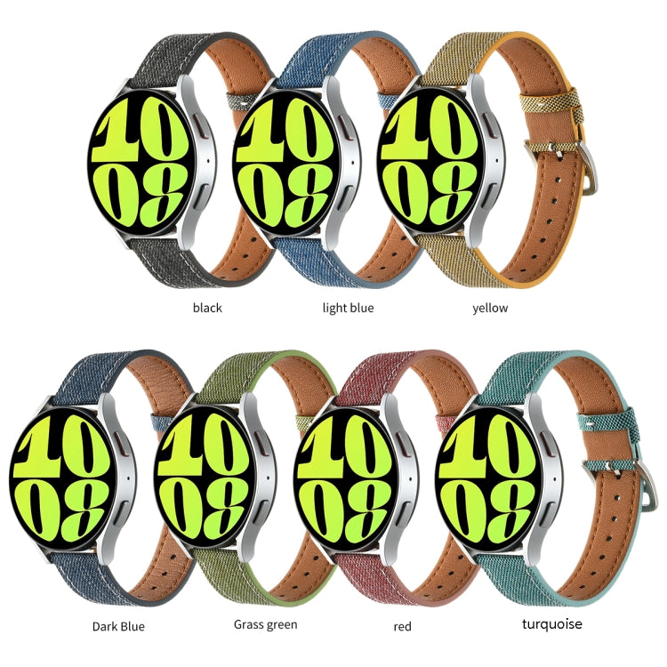 20mm Universal Denim Leather Buckle Watch Band(Turquoise) - free shipping - PMc TechLife - Order now!