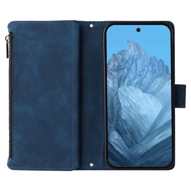 For Google Pixel 9 Multifunctional Multi-Card Wallet Phone Leather Case(Blue) - Google Cases by PMC Jewellery | Online Shopping South Africa | PMC Jewellery | Buy Now Pay Later Mobicred