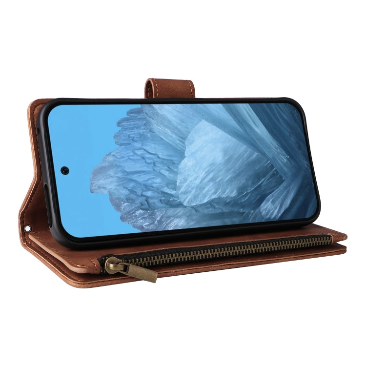 For Google Pixel 9 Multifunctional Multi-Card Wallet Phone Leather Case(Brown) - Google Cases by PMC Jewellery | Online Shopping South Africa | PMC Jewellery | Buy Now Pay Later Mobicred