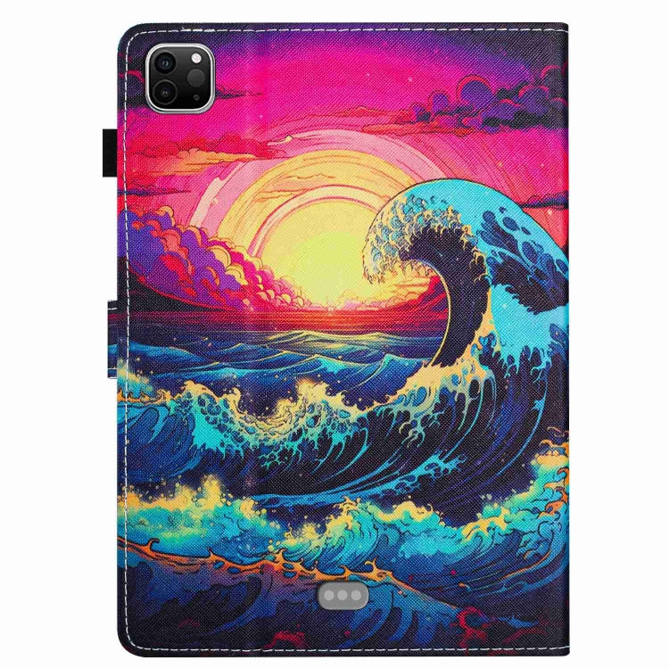 For iPad 11 Pro 2024 / 2020 / Air 4 10.9 Painted Pattern Stitching Smart Leather Tablet Case(Waves) - iPad Air (2022) / (2020) 10.9 Cases by PMC Jewellery | Online Shopping South Africa | PMC Jewellery | Buy Now Pay Later Mobicred