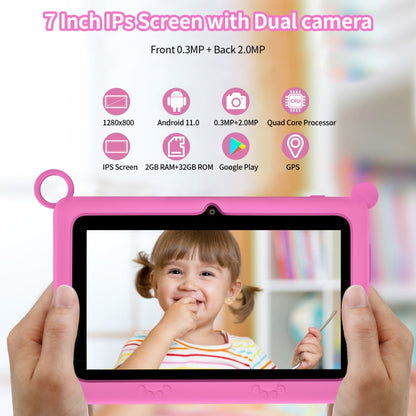 A133 7 inch Kid Tablet with Silicone Case,  2GB+32GB, Android 11 Allwinner A133 Quad Core CPU Support Parental Control Google Play(Pink) -  by PMC Jewellery | Online Shopping South Africa | PMC Jewellery