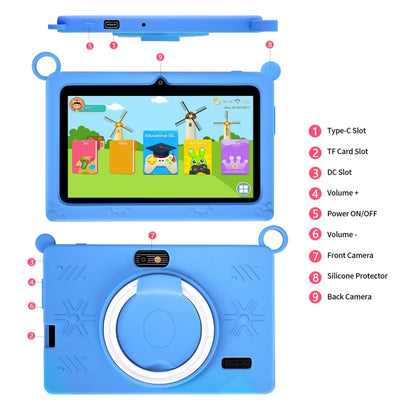 A133 7 inch Kid Tablet with Silicone Case,  2GB+32GB, Android 11 Allwinner A133 Quad Core CPU Support Parental Control Google Play(Blue) -  by PMC Jewellery | Online Shopping South Africa | PMC Jewellery