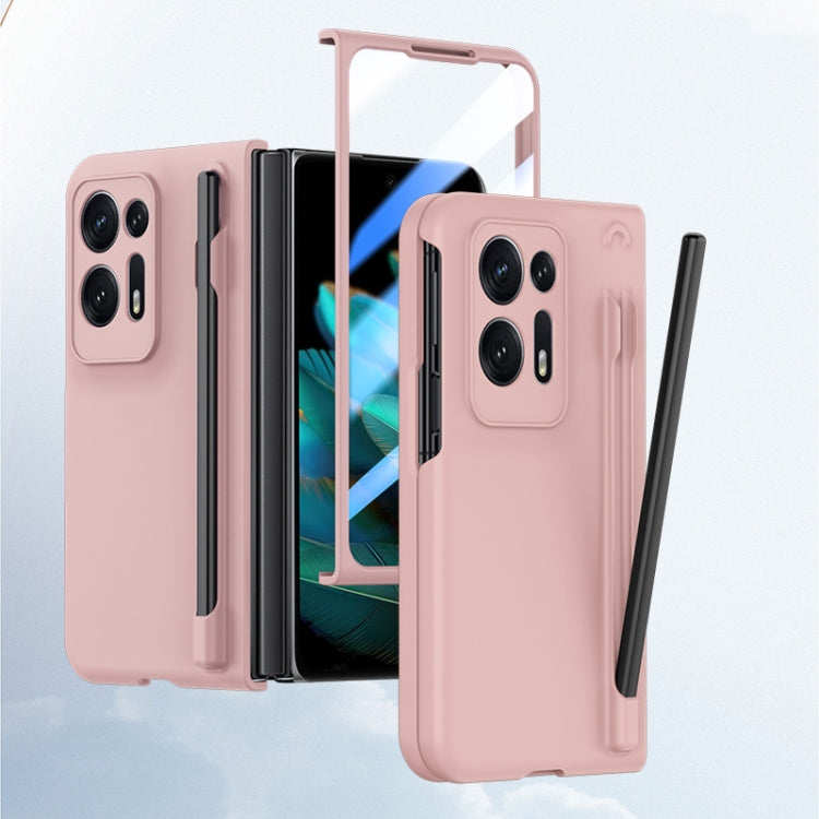 For OPPO Find N2 Integrated Skin Feel PC Phone Case with Pen / Pen Box(Pink) - OPPO Cases by PMC Jewellery | Online Shopping South Africa | PMC Jewellery | Buy Now Pay Later Mobicred
