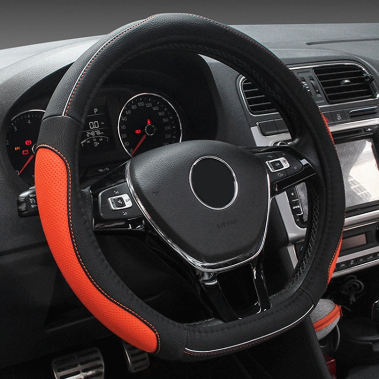 D Style Car Universal Anti-skid Steering Wheel Cover, Diameter: 38cm(Black Orange) - Steering Wheel Accessories by PMC TechLife | Online Shopping South Africa | PMC TechLife | Buy Now Pay Later Mobicred