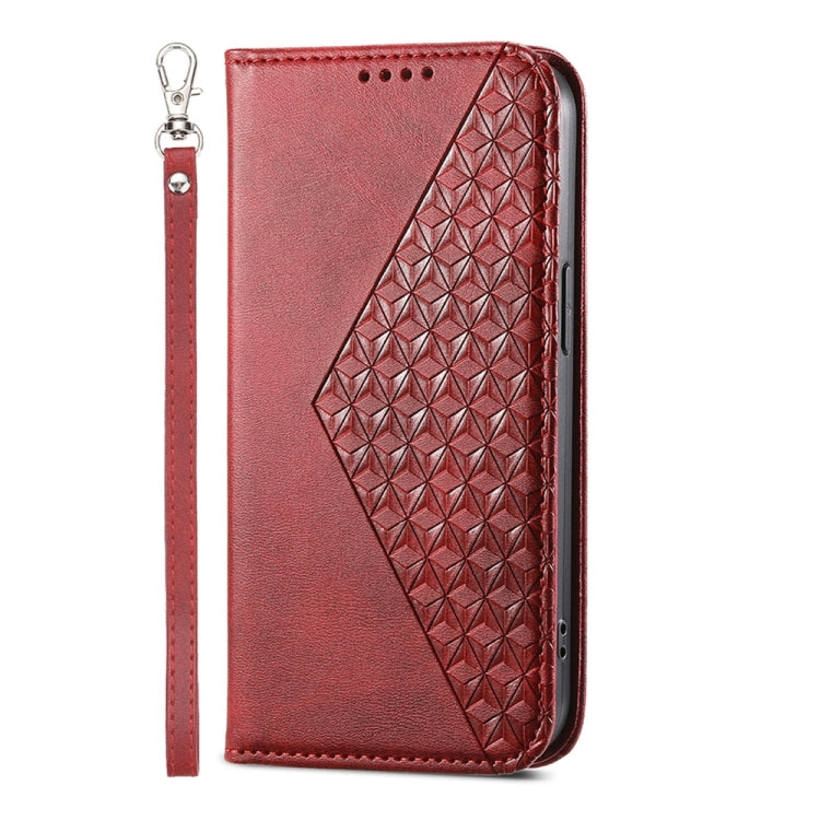 For Google Pixel 9 Cubic Grid Calf Texture Magnetic Leather Phone Case(Red) - Google Cases by PMC Jewellery | Online Shopping South Africa | PMC Jewellery | Buy Now Pay Later Mobicred