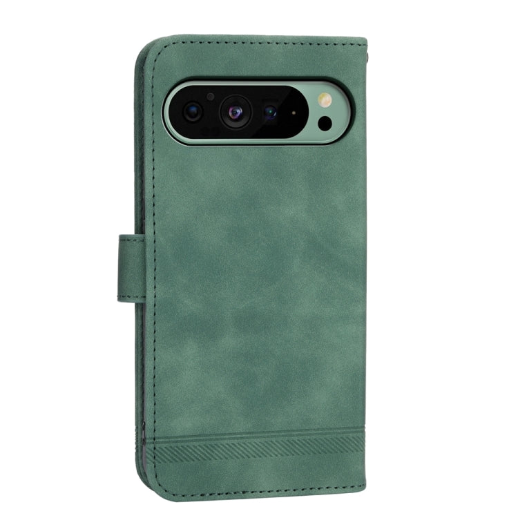 For Google Pixel 9 Dierfeng Dream Line TPU + PU Leather Phone Case(Green) - Google Cases by PMC Jewellery | Online Shopping South Africa | PMC Jewellery | Buy Now Pay Later Mobicred