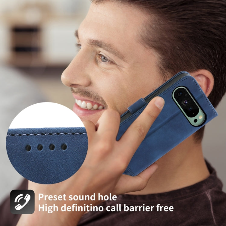 For Google Pixel 9 Dierfeng Dream Line TPU + PU Leather Phone Case(Blue) - Google Cases by PMC TechLife | Online Shopping South Africa | PMC TechLife | Buy Now Pay Later Mobicred