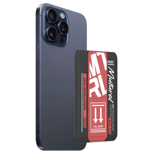 For iPhone 15 Pro Max mutural Chuncai Series Magnetic Holder Card Slot(Black Red) - iPhone 15 Pro Max Cases by Mutural | Online Shopping South Africa | PMC Jewellery | Buy Now Pay Later Mobicred