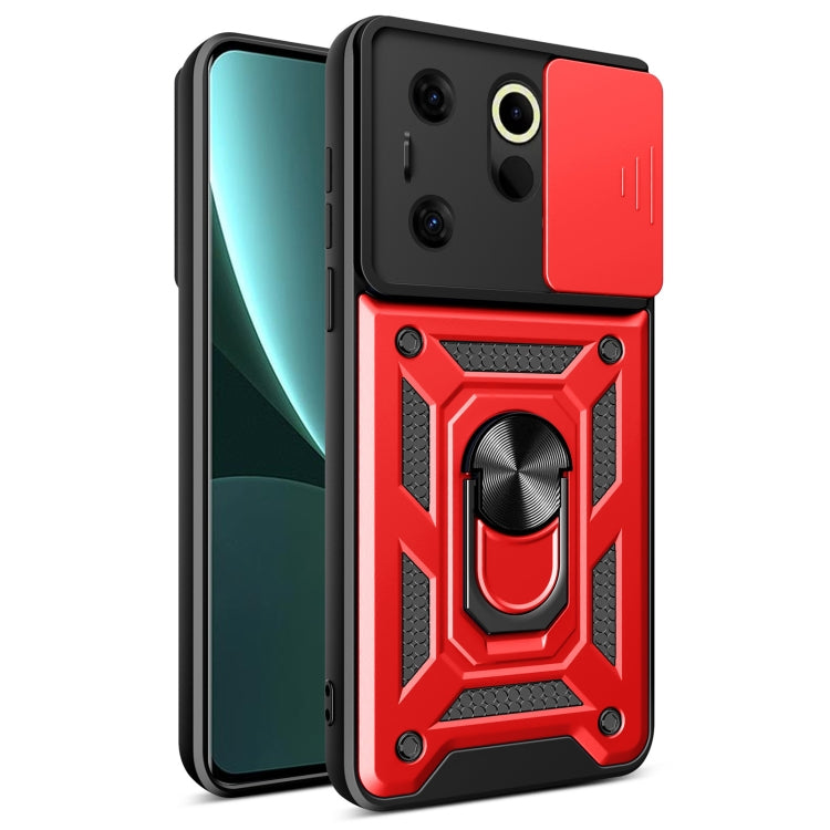 For Tecno Camon 20 Premier Sliding Camera Cover Design TPU+PC Phone Case(Red) - Tecno Cases by PMC Jewellery | Online Shopping South Africa | PMC Jewellery