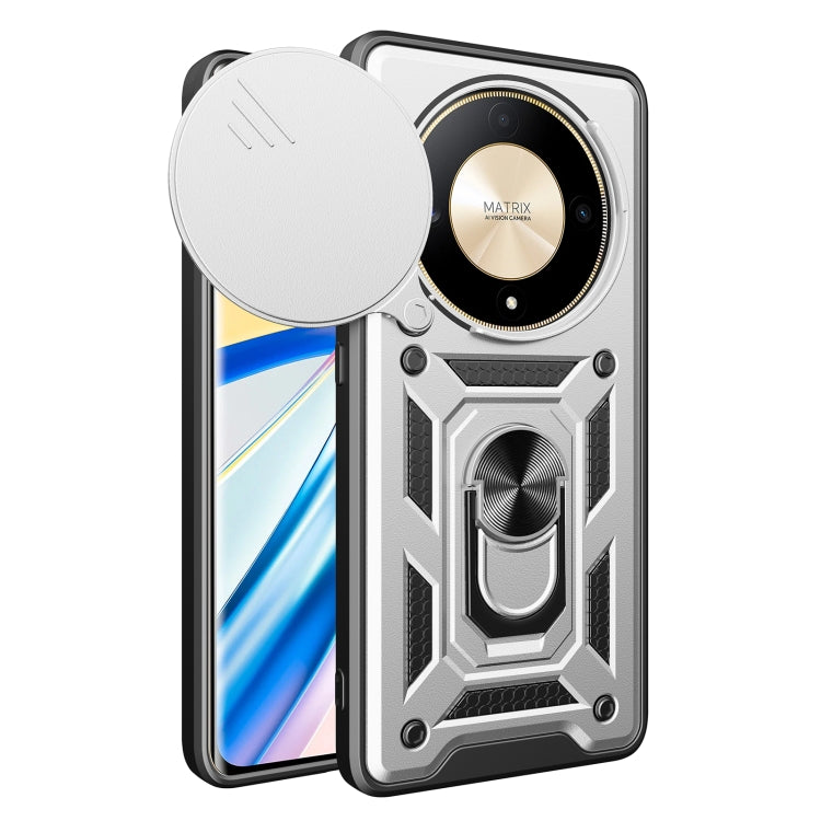 For Honor X9b Sliding Camera Cover Design TPU+PC Phone Case(Silver) - Honor Cases by PMC TechLife | Online Shopping South Africa | PMC TechLife | Buy Now Pay Later Mobicred