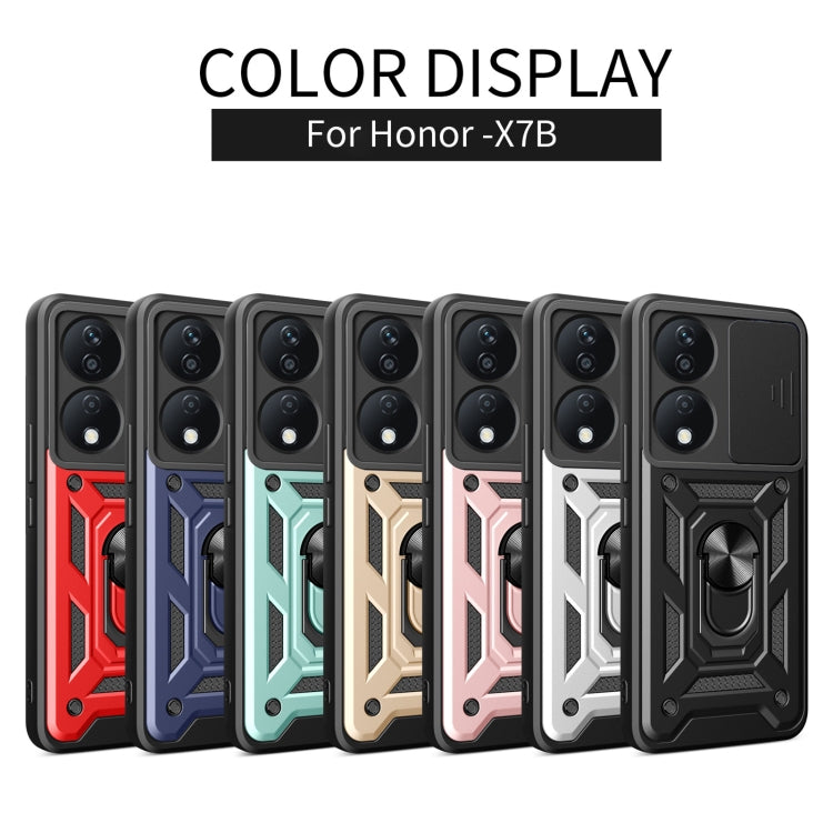 For Honor X7b Sliding Camera Cover Design TPU+PC Phone Case(Silver) - Honor Cases by PMC TechLife | Online Shopping South Africa | PMC TechLife | Buy Now Pay Later Mobicred