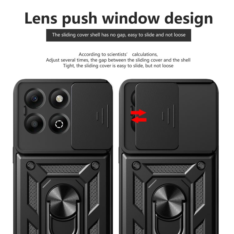 For Honor X6b 4G Sliding Camera Cover Design TPU+PC Phone Case(Black) - free shipping - PMC TechLife - Order now!