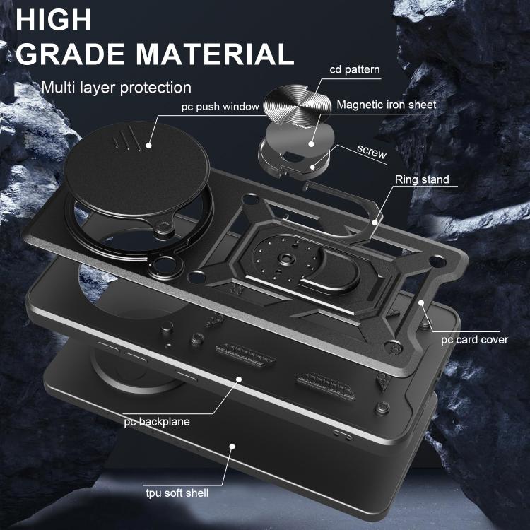 For Honor X60 Pro / X9c Sliding Camera Cover Design TPU+PC Phone Case(Silver) - free shipping - PMC TechLife - Order now!