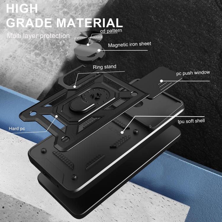For Honor X8c 4G Sliding Camera Cover Design TPU+PC Phone Case(Silver) - free shipping - PMC TechLife - Order now!