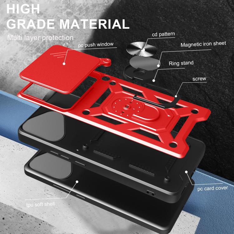 For Honor 400 Lite Global Sliding Camera Cover Design TPU+PC Phone Case(Black) - free shipping - PMC TechLife - Order now!