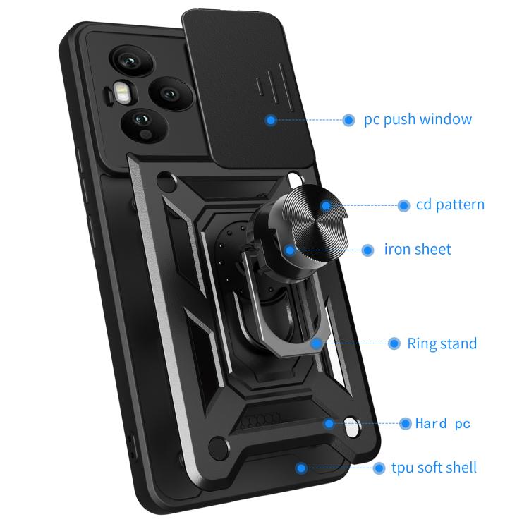 For Honor 400 Pro Global 160.8mm Sliding Camera Cover Design TPU+PC Phone Case(Black) - free shipping - PMC TechLife - Order now!