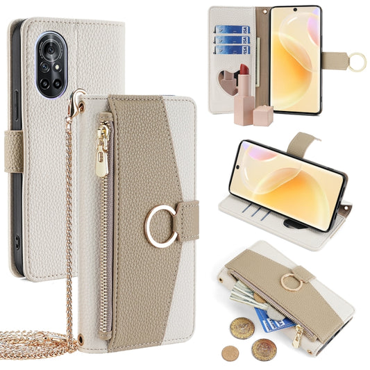 For Huawei nova 8 Crossbody Litchi Texture Leather Phone Case(White) - Huawei Cases by PMC Jewellery | Online Shopping South Africa | PMC Jewellery | Buy Now Pay Later Mobicred