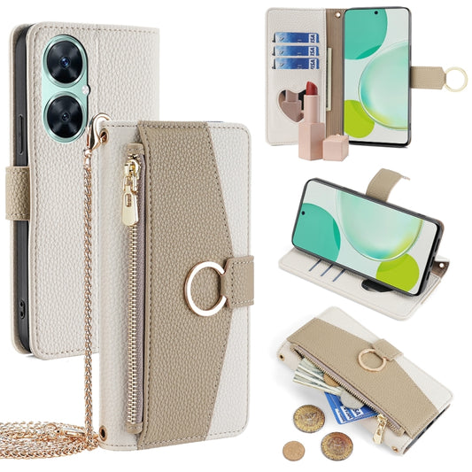 For Huawei Enjoy 60 Pro/Nova 11i/Maimang 20 Crossbody Litchi Texture Leather Phone Case(White) - Huawei Cases by PMC Jewellery | Online Shopping South Africa | PMC Jewellery | Buy Now Pay Later Mobicred