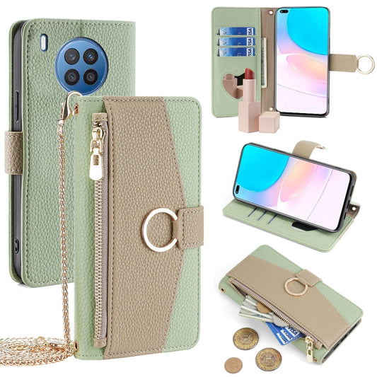 For Huawei nova 8i Crossbody Litchi Texture Leather Phone Case(Green) - Huawei Cases by PMC Jewellery | Online Shopping South Africa | PMC Jewellery | Buy Now Pay Later Mobicred