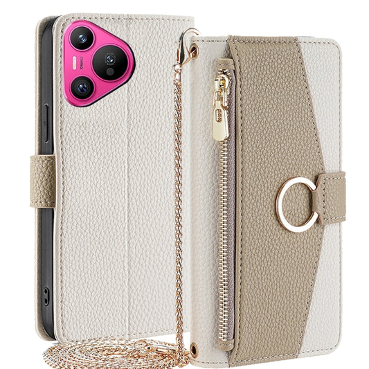 For Huawei Pura 70 5G Crossbody Litchi Texture Leather Phone Case(White) - Huawei Cases by PMC Jewellery | Online Shopping South Africa | PMC Jewellery | Buy Now Pay Later Mobicred