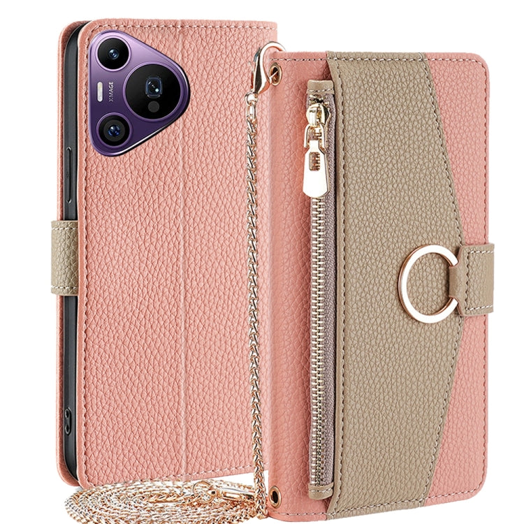 For Huawei Pura 70 Pro / 70 Pro+ 5G Crossbody Litchi Texture Leather Phone Case(Pink) - Huawei Cases by PMC Jewellery | Online Shopping South Africa | PMC Jewellery | Buy Now Pay Later Mobicred