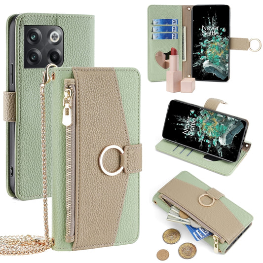 For OnePlus 10T Crossbody Litchi Texture Leather Phone Case(Green) - OnePlus Cases by PMC Jewellery | Online Shopping South Africa | PMC Jewellery | Buy Now Pay Later Mobicred