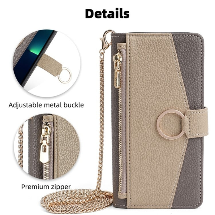 For OnePlus 10T Crossbody Litchi Texture Leather Phone Case(Grey) - OnePlus Cases by PMC TechLife | Online Shopping South Africa | PMC TechLife | Buy Now Pay Later Mobicred