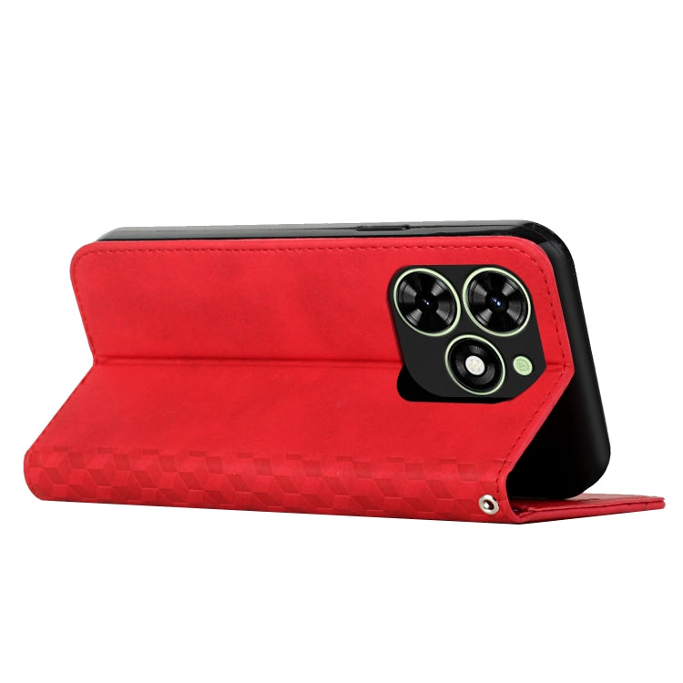 For Tecno Spark Go 2024 / POP 8 Diamond Splicing Skin Feel Magnetic Leather Phone Case(Red) - Tecno Cases by PMC Jewellery | Online Shopping South Africa | PMC Jewellery | Buy Now Pay Later Mobicred