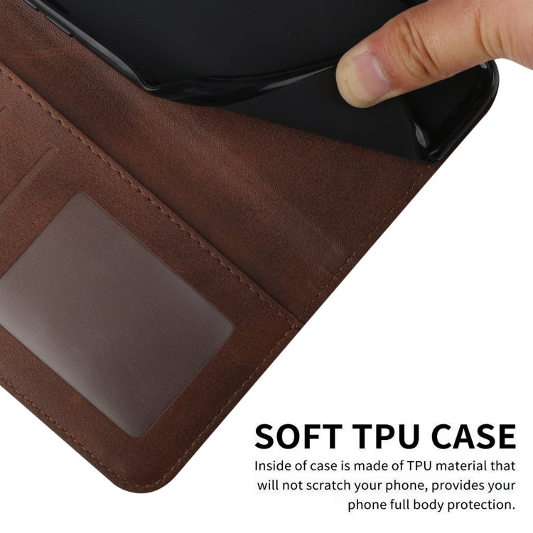 For Tecno Spark Go 2024 / POP 8 Stitching Calf Texture Buckle Leather Phone Case(Brown) - Tecno Cases by PMC Jewellery | Online Shopping South Africa | PMC Jewellery | Buy Now Pay Later Mobicred