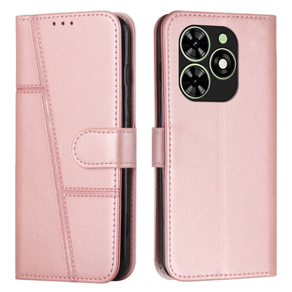 For Tecno Spark Go 2024 / POP 8 Stitching Calf Texture Buckle Leather Phone Case(Rose Gold) - Tecno Cases by PMC Jewellery | Online Shopping South Africa | PMC Jewellery | Buy Now Pay Later Mobicred