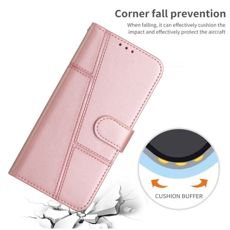 For Tecno Spark Go 2024 / POP 8 Stitching Calf Texture Buckle Leather Phone Case(Rose Gold) - Tecno Cases by PMC Jewellery | Online Shopping South Africa | PMC Jewellery | Buy Now Pay Later Mobicred