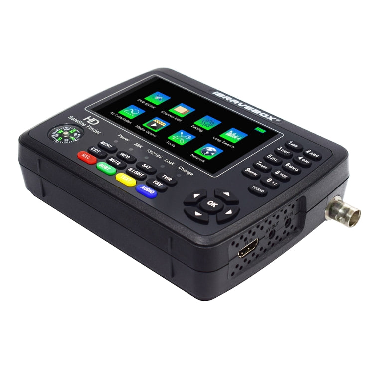 iBRAVEBOX V10 Finder Max+ 4.3 inch Display Digital Satellite Meter Signal Finder, Support DVB-S/S2/S2X AHD, Plug Type:AU Plug(Black) - Satellite Finder by PMC Jewellery | Online Shopping South Africa | PMC Jewellery | Buy Now Pay Later Mobicred