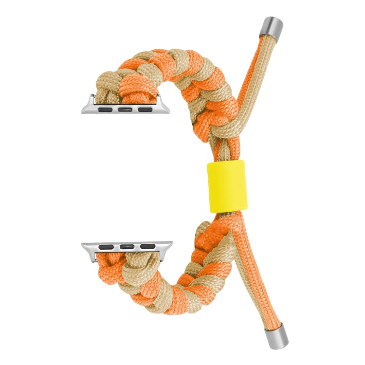 For Apple Watch Ultra 2 49mm Paracord Fishtail Braided Silicone Bead Watch Band(Orange Yellow) - Watch Bands by PMC Jewellery | Online Shopping South Africa | PMC Jewellery | Buy Now Pay Later Mobicred