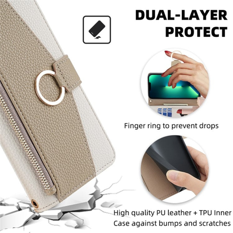 For Sharp Aquos wish4 Crossbody Litchi Texture Leather Phone Case(White) - More Brand by PMC TechLife | Online Shopping South Africa | PMC TechLife | Buy Now Pay Later Mobicred