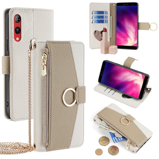 For Rakuten Hand 4G Crossbody Litchi Texture Leather Phone Case(White) - More Brand by PMC Jewellery | Online Shopping South Africa | PMC Jewellery | Buy Now Pay Later Mobicred