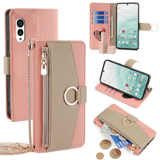 For Fujitsu Arrows N F-51C Crossbody Litchi Texture Leather Phone Case(Pink) - More Brand by PMC Jewellery | Online Shopping South Africa | PMC Jewellery | Buy Now Pay Later Mobicred