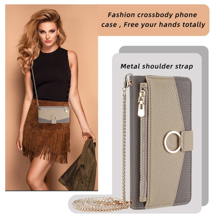 For Fujitsu Arrows We2 Plus Crossbody Litchi Texture Leather Phone Case(Grey) - More Brand by PMC TechLife | Online Shopping South Africa | PMC TechLife | Buy Now Pay Later Mobicred